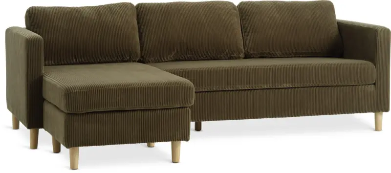 JYSK Диван FALSLEV с разширение масл.зелено рипсено кадифе