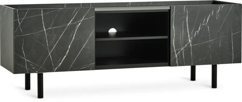 JYSK ТВ шкаф KRONDAL 2 врати цвят черен мрамор