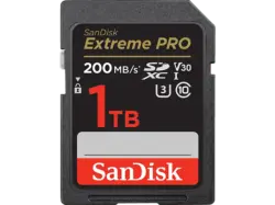 SandISK 1TB Extreme pro SDXC Karte + RescuePro Deluxe bis zu 200 MB/s UHS-I Class 10 U3 V30; Speicherkarte