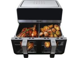 Koenic KAF 924224 B Doppel- Heißluftfritteuse (9 l, 2400 Watt, Schwarz)