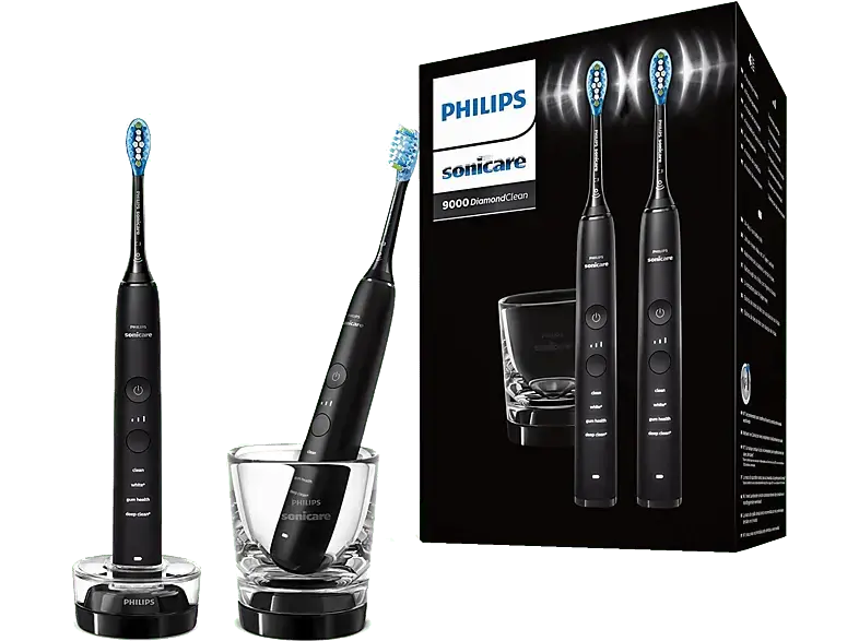Philips HX914/54 Sonicare DiamondClean 9000 Elektrische Schallzahnbürste im Doppelpack Schwarz