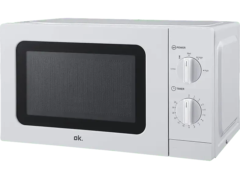 ok. OMW 2022 Wsolo Mikrowelle (700 Watt, Freistehend, 20 l, Weiß)