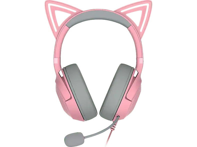 RAZER Kraken Kitty V2 Gaming Headset, Over-Ear, USB-A, 32 Ohm, 40mm Treiber, Quartz
