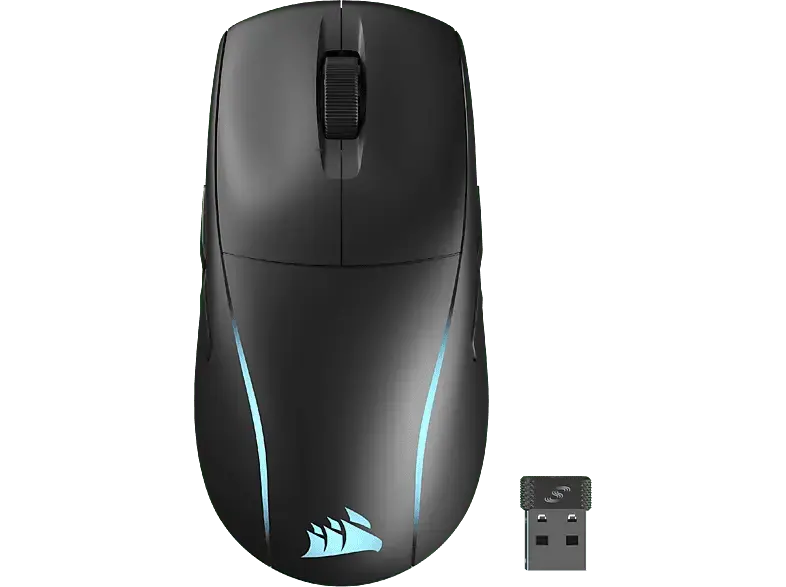 CORSAir M75 Wireless Gaming Maus, 26000dpi, 1000Hz , USB-C/Bluetooth, USB-A Reciever, Schwarz