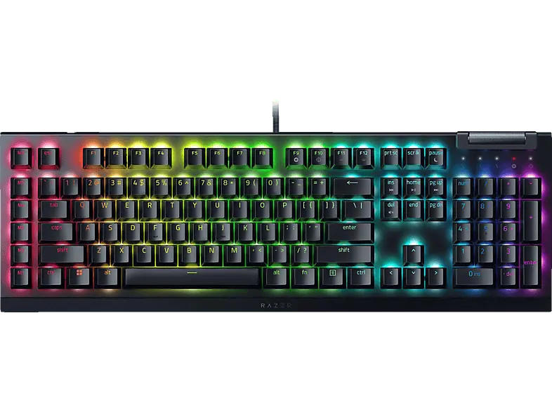 RAZER BlackWidow V4 X Gaming Tastatur, Mechanische Green Switches, USB-C, Chroma RGB, qwertz, Schwarz