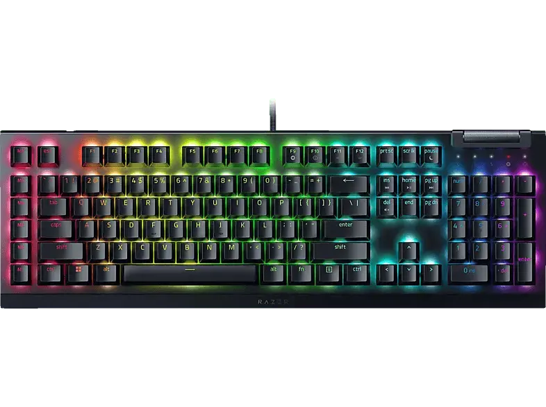 RAZER BlackWidow V4 X Gaming Tastatur, Mechanische Green Switches, USB-C, Chroma RGB, qwertz, Schwarz