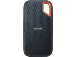 SandISK 4 TB Extreme Portable SSD (tragbare NVMe SSD, USB-C, bis zu 1.050 MB/s lesen und schreiben, wasser- staubbeständig) Schwarz; Festplatte