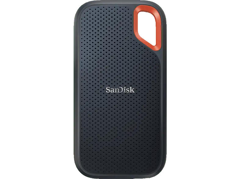 SandISK 4 TB Extreme Portable SSD (tragbare NVMe SSD, USB-C, bis zu 1.050 MB/s lesen und schreiben, wasser- staubbeständig) Schwarz; Festplatte