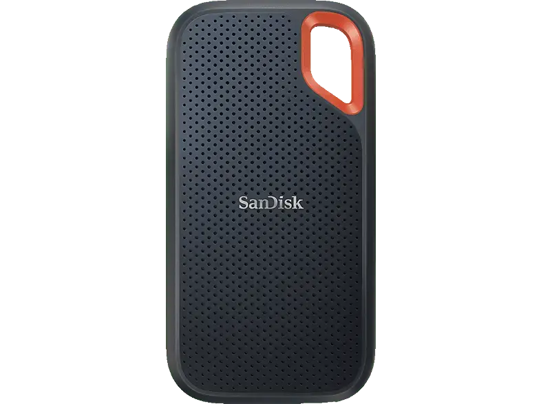 SandISK 4 TB Extreme Portable SSD (tragbare NVMe SSD, USB-C, bis zu 1.050 MB/s lesen und schreiben, wasser- staubbeständig) Schwarz; Festplatte
