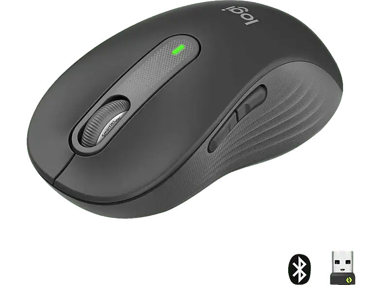 LOGITECH M650 Signature Kabellose Maus (große Hände), Bluetooth, Grafit