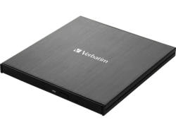 VERBatIM External Slimline Blu-ray Writer, USB-C 3.0, Extern, Schwarz; Blu-ray Brenner