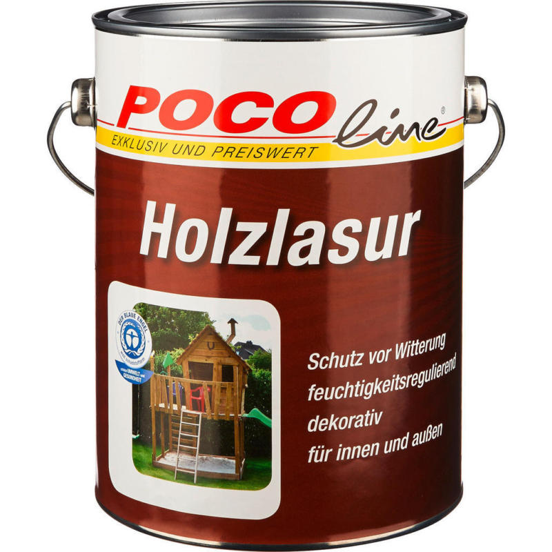 POCOline Acryl Holzlasur nussbaum seidenglänzend ca. 2,5 l