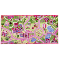 Kinderteppich Sweet Town pink B/L: ca. 95x200 cm