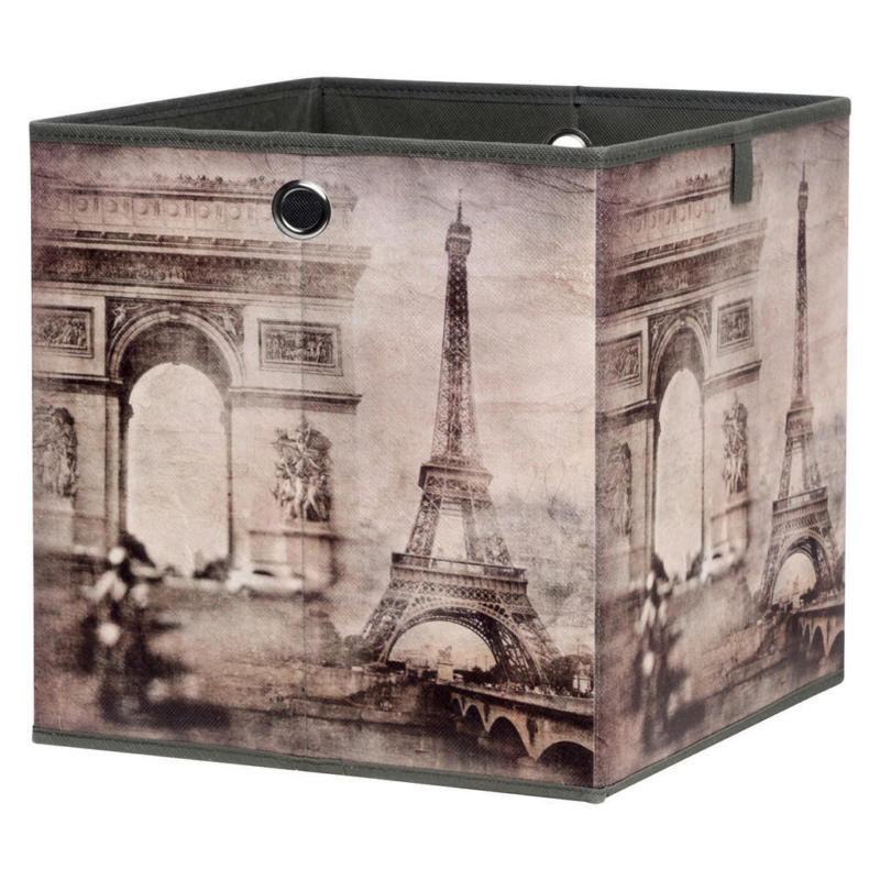 Motivbox Paris dunkelbeige B/H/T: ca. 32x32x32 cm