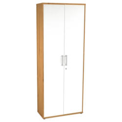 Aktenschrank Eiche Artisan Nachbildung weiß glänzend B/H/T: ca. 78x202x35,5 cm