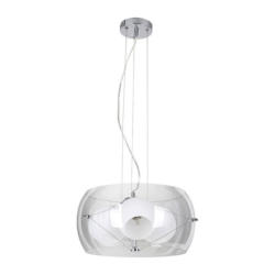 SPOT Light Pendelleuchte 8999328 Chrom weiß Metall Glas H/D: ca. 90x42 cm E27 3 Brennstellen