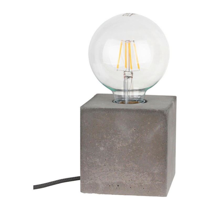 SPOT Light Tischleuchte 6170936 grau Beton B/H/T: ca. 10x10x10 cm E27 1 Brennstellen