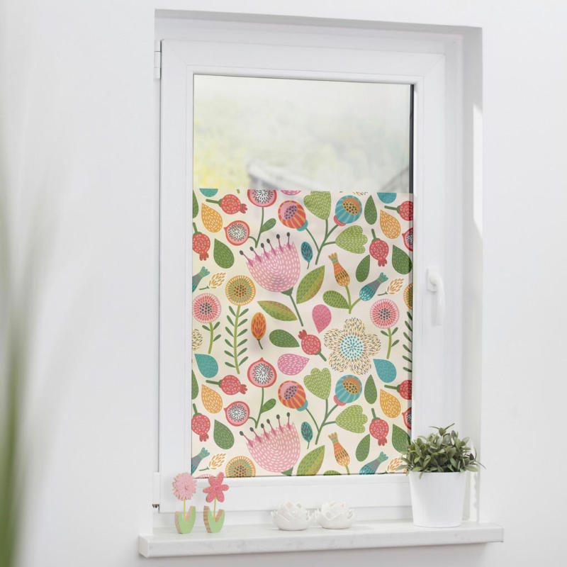 LICHTBLICK Fensterfolie Blumen Floral Blumen bunt B/L: ca. 50x100 cm