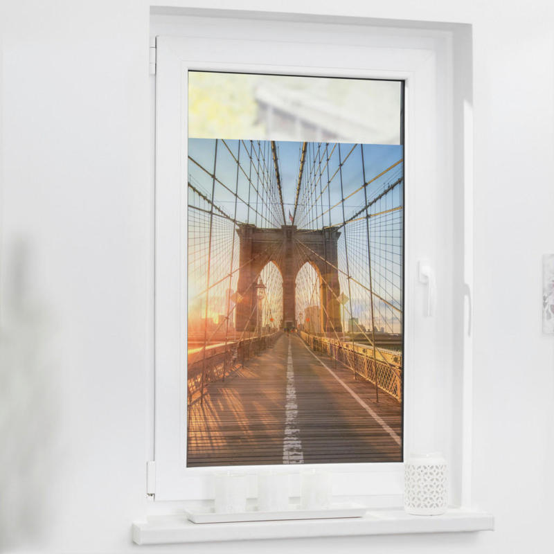 LICHTBLICK Fensterfolie Brooklyn Bridge Brooklyn Bridge Brooklyn Bridge orange B/L: ca. 50x100 cm