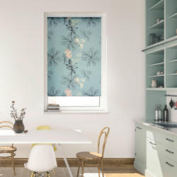 Rollo Aqua Floral blau B/L: ca. 100x150 cm