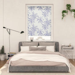 Rollo Blueprint Palms blau B/L: ca. 45x150 cm