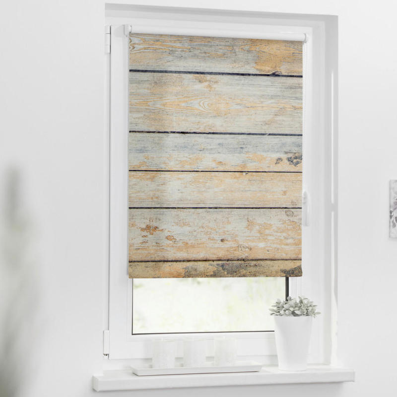 Rollo Bretter Shabby braun B/L: ca. 90x150 cm