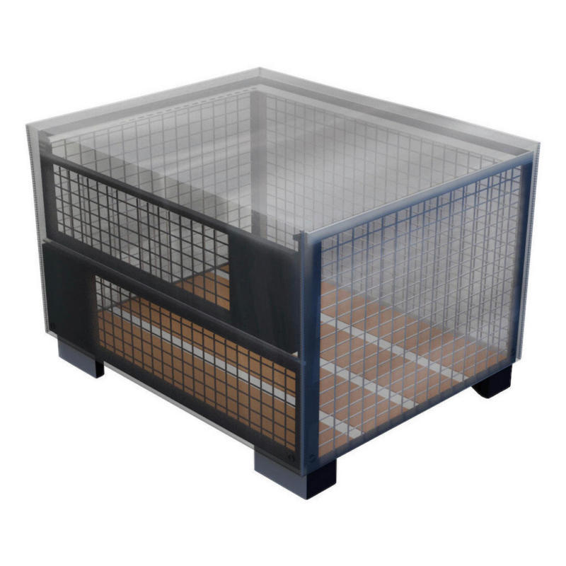 Grasekamp Abdeckung für Gitterbox transparent Kunststoff B/H/L: ca. 85x95x125 cm