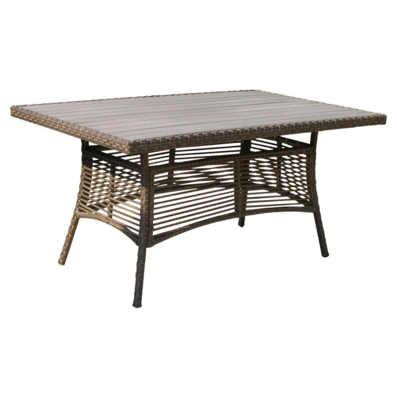 Grasekamp Gartentisch Valencia braun Polyrattan B/H/L: ca. 97x74x153 cm