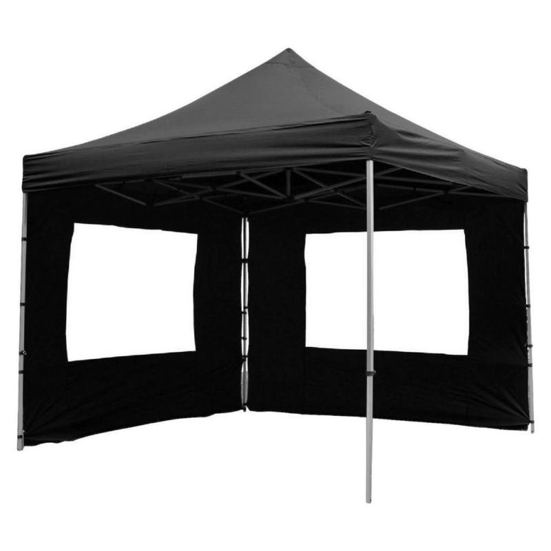 VCM Faltpavillon PROFI schwarz Polyester-Mischgewebe B/H/T: ca. 300x220x300 cm