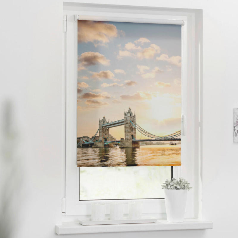 Rollo Tower Bridge rot B/L: ca. 60x150 cm