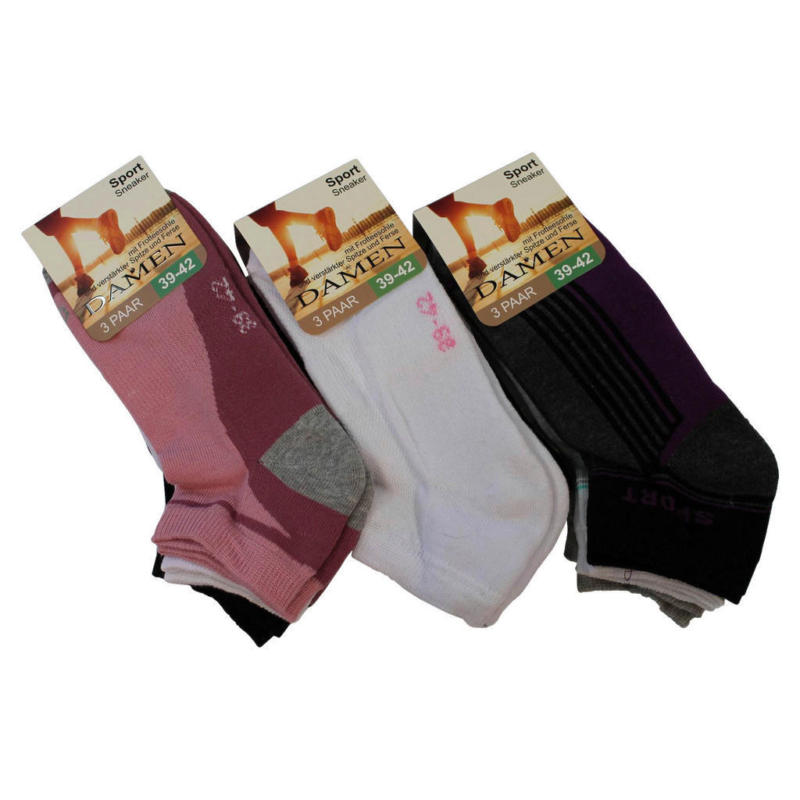 Damen-Socken sortiert 3 Packstücke Größe 35-38