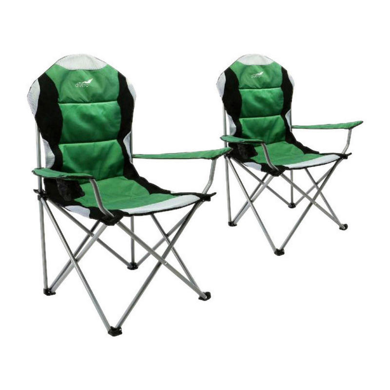 VCM Campingstuhl 2er Set grün Polyester B/H/T: ca. 47x90x47 cm