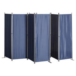 Grasekamp Paravent 4-teilig 2er Set blau Polyester B/H: ca. 225x170 cm