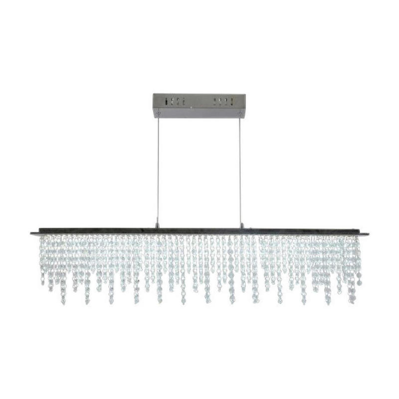 Näve Leuchten LED Pendelleuchte Chrom klar Metall Glas B/H/T: ca. 120x150x12 cm null 1 Brennstellen