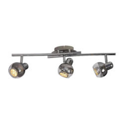 Näve Leuchten LED-Wand- Deckenleuchten NV1117642 Chrom Glas B/H/T: ca. 55x8x14 cm GU10 3 Brennstellen