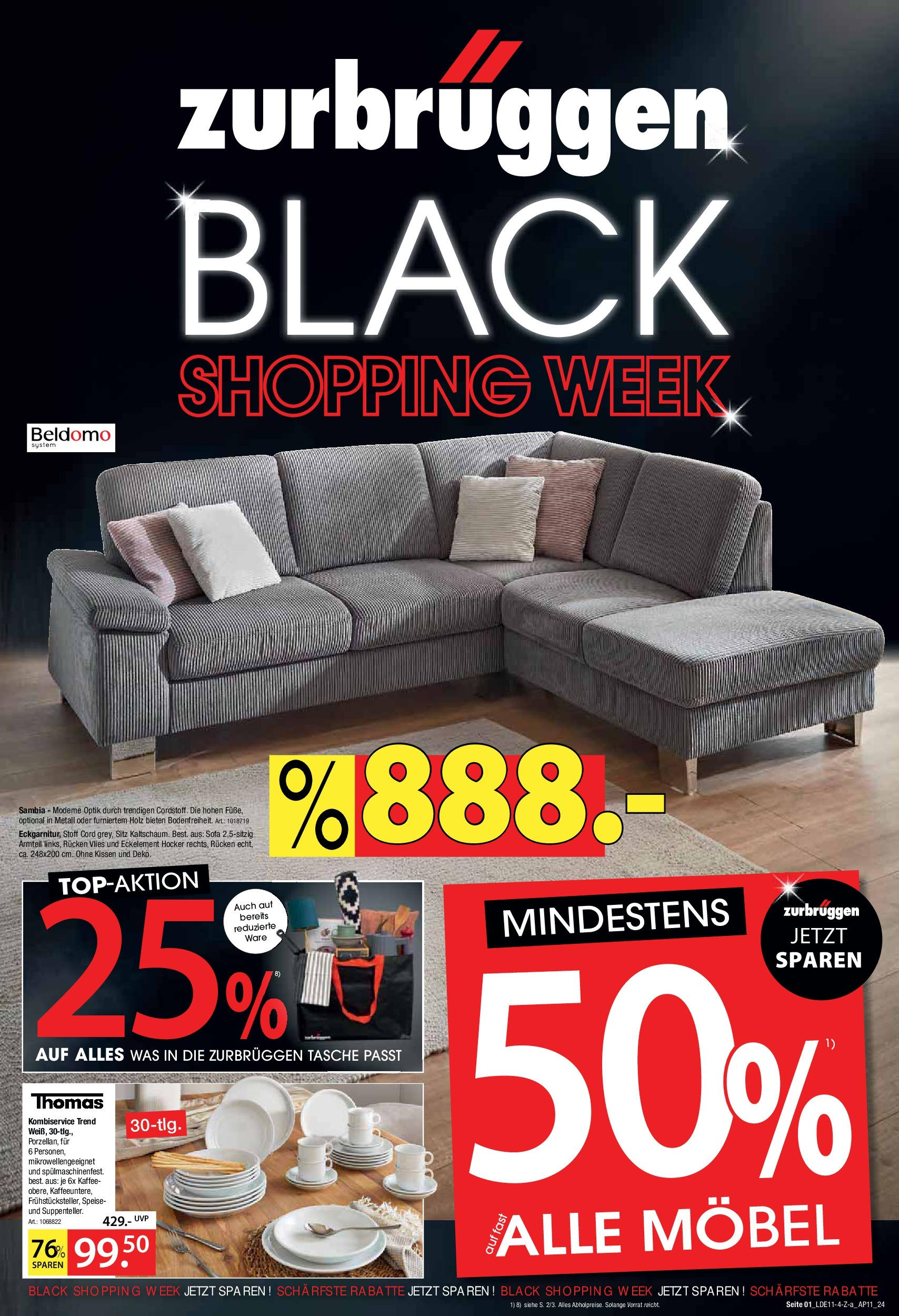 Zurbrüggen BLACK FRIDAY Prospekt von 21.11.2024 | Seite: 1 | Produkte: Tasche, Hocker, Kissen, Sofa