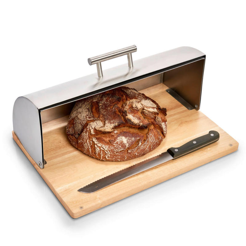 Zeller Brotkasten silber Edelstahl B/H/L: ca. 28x16x39 cm