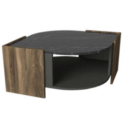 Couchtisch Marbel walnuss Nachbildung Marmoroptik B/H/T: ca. 75x40x75 cm