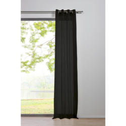 Ösenvorhang 2er Pack Pure schwarz B/L: ca. 135x300 cm