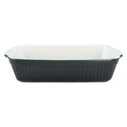 CreaTable Auflaufform Classic BLACK & WHITE schwarz Steinzeug B/H/L: ca. 20x5,5x34 cm