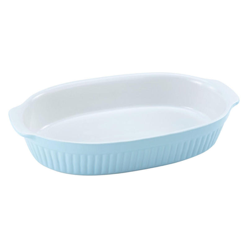 CreaTable Auflaufform Classic PASTELL Kitchen hellblau Steinzeug B/H/L: ca. 33,5x5x19 cm