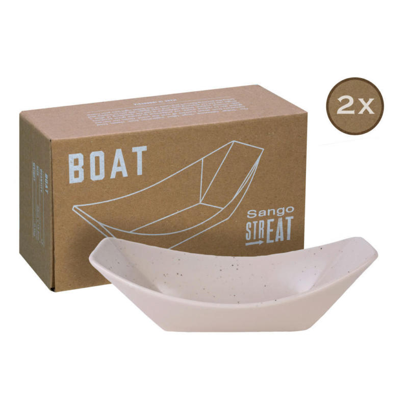 CreaTable Servierset Streat Boat creme Steinzeug