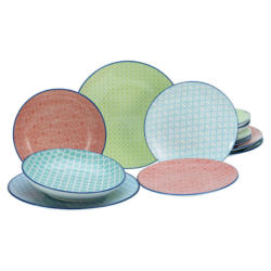 CreaTable Tafelservice Mediterran multicolor Steinzeug 12 tlg.