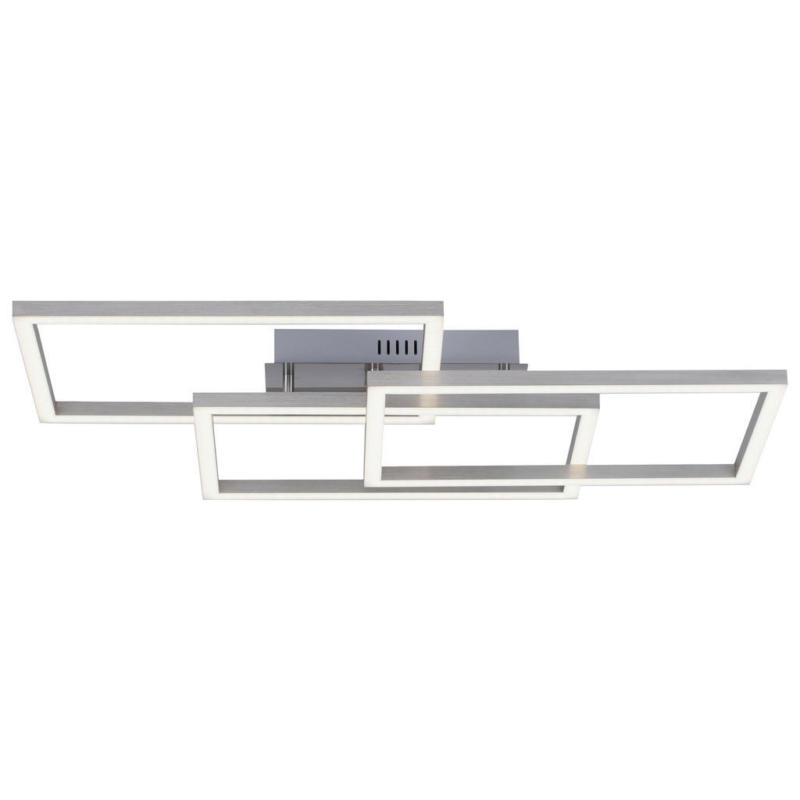 Just Light Smarte LED-Deckenleuchte MAXI 16431-55 stahlfarbig weiß Metall Kunststoff B/H/T: ca. 50x10,5x82 cm 3 Brennstellen