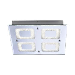 Just Light LED-Deckenleuchte LISA 11572-17 Chrom klar Metall Glas B/H/T: ca. 36x6,3x36 cm 4 Brennstellen