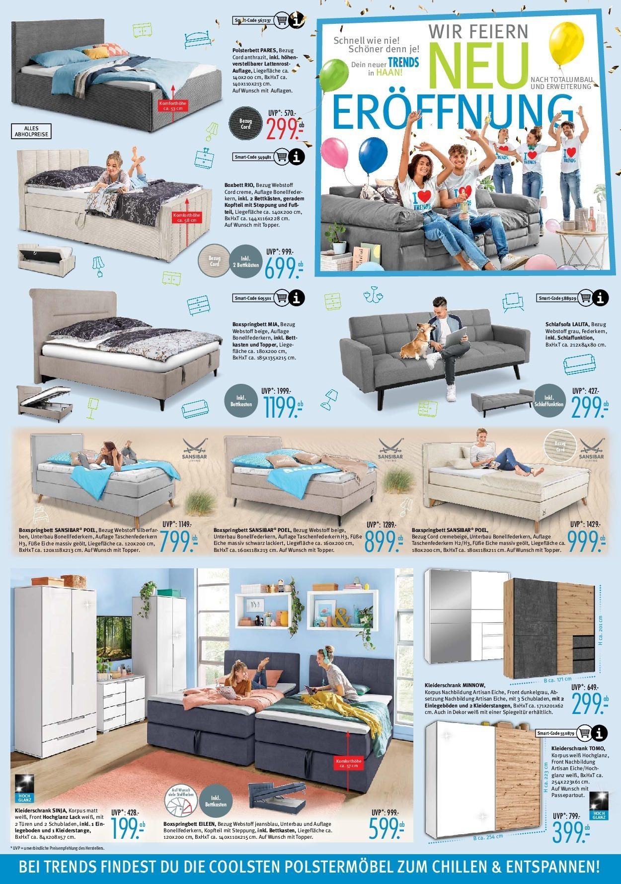 Trends - Ostermann Trends: Neue Möbel wirken Wunder. (ab 22.11.2024) zum Blättern | Seite: 4 | Produkte: Schlafsofa, Bett, Lattenrost, Liege