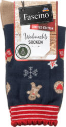 Fascino Socken XMAS mit Weihnachts-Muster blau Gr. 39-42