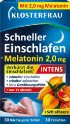 Klosterfrau Schneller Einschlafen Melatonin 2,0 mg Tabletten 30 St