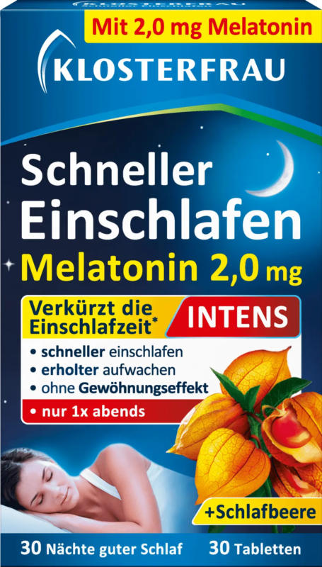 Klosterfrau Schneller Einschlafen Melatonin 2,0 mg Tabletten 30 St