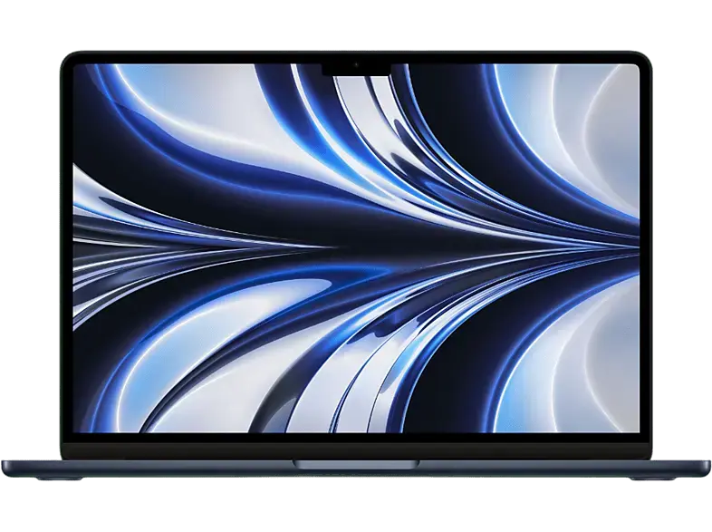 APPLE MacBook Air Notebook 13,6 Zoll, APPLE M2 Chip (8‑Core CPU mit 4 Performance-Kernen und Effizienz-Kernen, 8-Core GPU), 16 GB RAM, 256 SSD, macOS, M2, Mitternacht